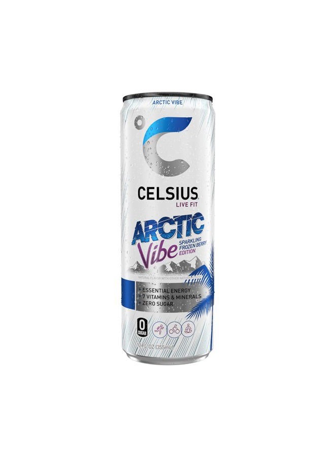 CELSIUS مشروب الطاقة الفوار المجمد من ARCTIC VIBE، خالي من السكر، 12 أونصة سائلة (عبوة من 12) - Image 5