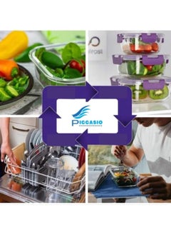 HOPHOP 18pcs Glass Lunch Box with 2pcs icepacks Glass Food Container  - Image 5