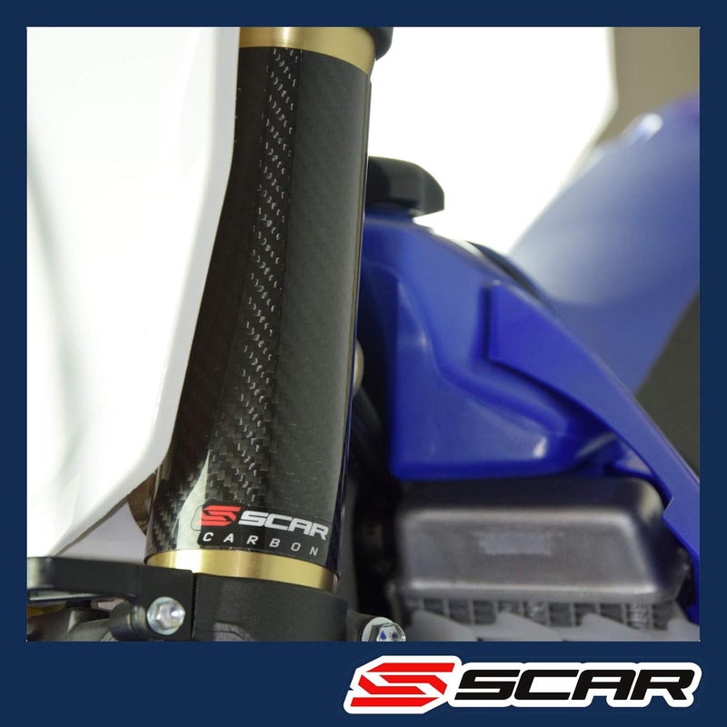 SCAR Carbon Fiber Upper Fork Wraps Compatible with KTM Yamaha BETA Husqvarna Honda GASGAS Kawasaki Suzuki SHERCO 125 250 300 350 390 430 450 480 500 - Image 2