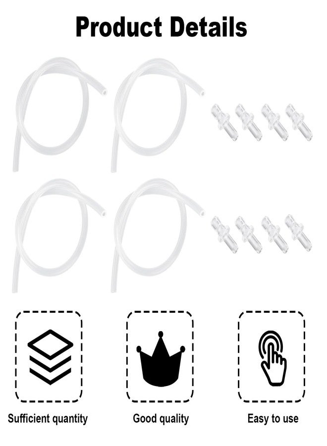 lasuroa 4pcs Milk Tubes Hoses with 8pcs Connectors, 14.96in/38cm Silicone Milk Tube Hoses Replacement Pipe BPA-Free Replacement Part Accessories for Jura HP3 Coffee Machines E6/E8/Z10 - Image 3