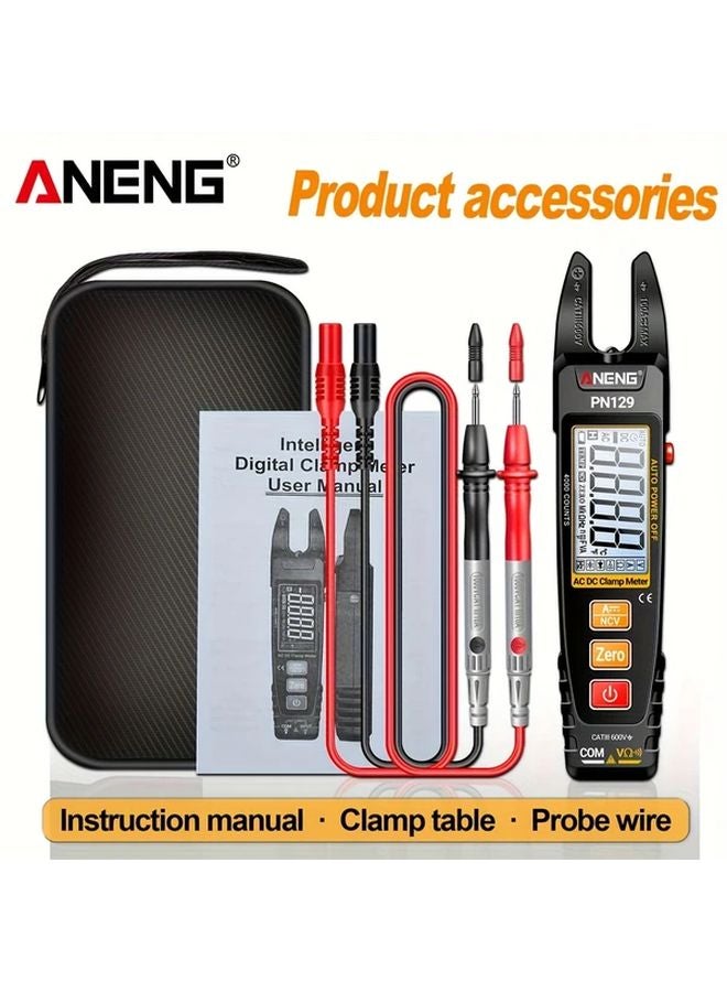 ANENG PN129 Black 4000 Count Digital Multimeter Intelligent Clamp Meter AC DC Voltage Tester - Image 1