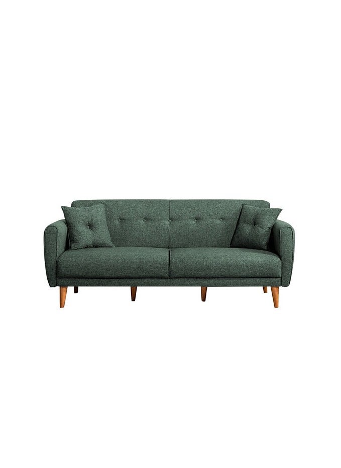 Homzmart Swedish Wood and Linen 2-Seater Sofa  - Green  - Image 2