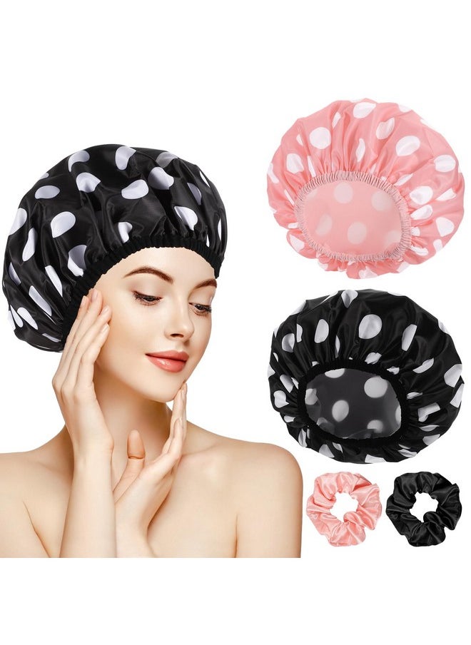 2 Packs Large Shower Caps For Women Waterproof Reusable Shower Cap Double Layers Hat Bath Caps With Hair Scrunchies For Home Spa Salon - pzsku/Z305FB6A630A55FD3611FZ/45/_/1707973934/6c2c5d23-06ae-410f-bbed-888643002d77