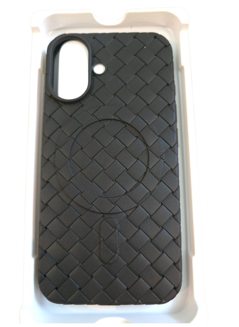 جراب لهاتف 16 مقاس 6.1 بوصة، مصنوع من نسيج كامل، ملمس الجلد، أداة مبتكرة تجمع بين الحماية القصوى والتصميم الأنيق، باستخدام مواد عالية الجودة وتقنيات متقدمة، اللون: (أسود) - Image 1