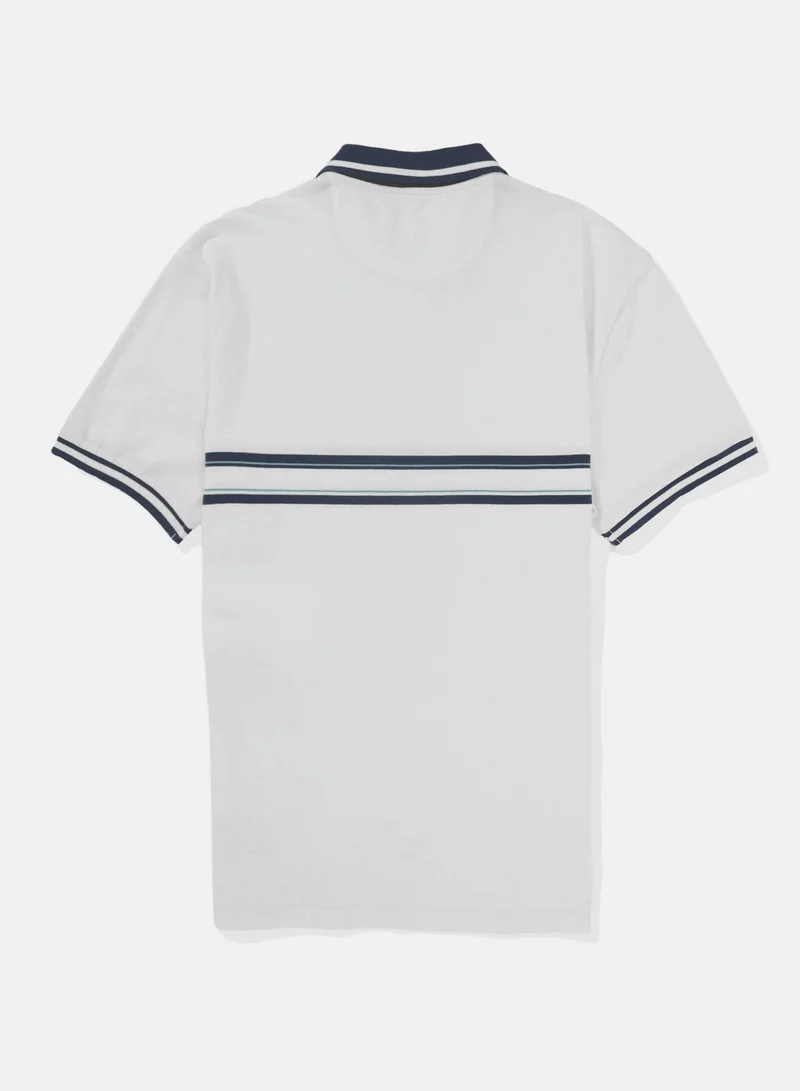 امريكان ايجل Logo Striped Short Sleeve Polo Shirt