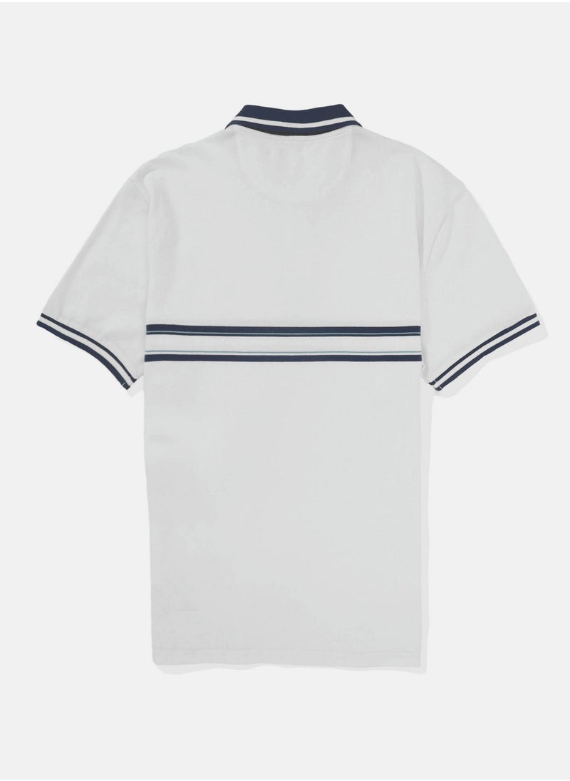 American Eagle - Logo Striped Short Sleeve Polo Shirt - Image 1
