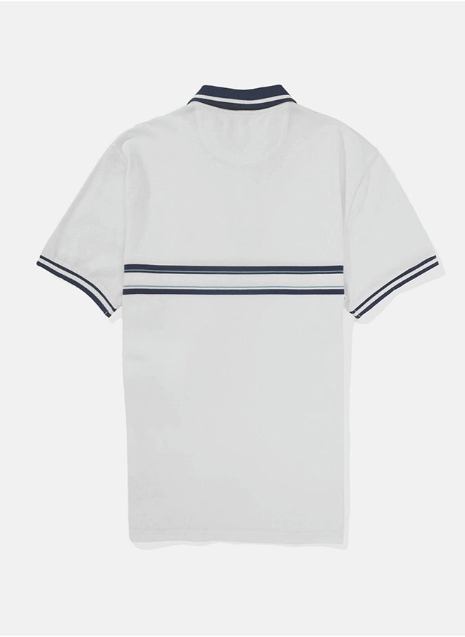 American Eagle Logo Striped Short Sleeve Polo Shirt  - Image 3