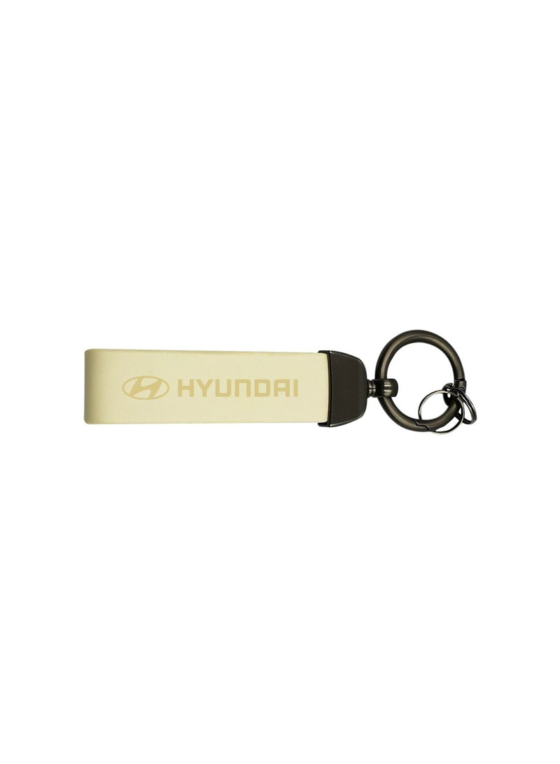 HYUNDAI Metal Ring PU Leather Strap Keychain Home Key Chain Car Keychain Hyundai Car Key Chain Super Finish 1Pcs - Image 3