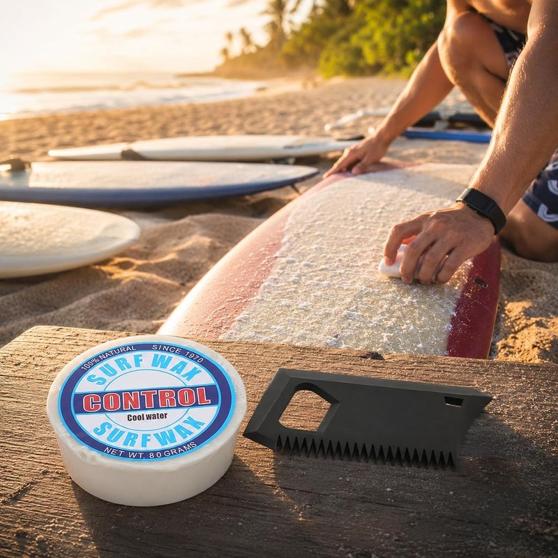 Portable Surf Skateboard Wax, Paraffin Anti - Slip Wax with Wax Comb, Lightweight and Compact - Durable Grip, Easy Application, Ideal for Surfing and Skimboarding - Image 4