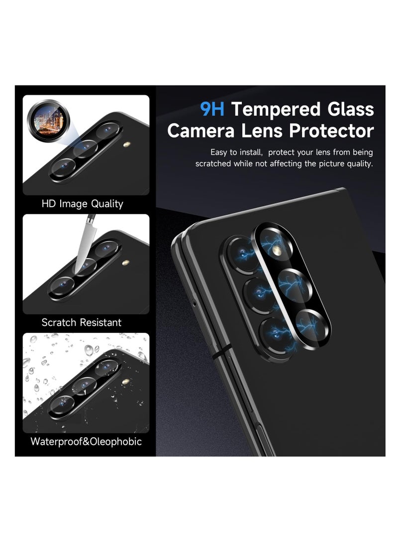 Aookay [6 in 1] For Samsung Galaxy Z Fold 6 Screen Protector, 2 Pack Inner TPU Film + 2 Pack Front Tempered Glass + 2 Pack Tempered Glass Camera Lens Protector [HD Drop-Proof]  - Image 4