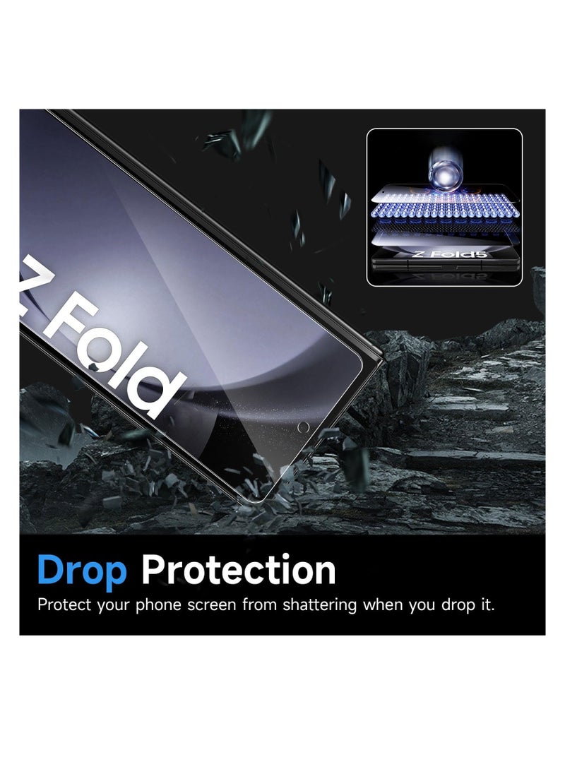Aookay [6 in 1] For Samsung Galaxy Z Fold 6 Screen Protector, 2 Pack Inner TPU Film + 2 Pack Front Tempered Glass + 2 Pack Tempered Glass Camera Lens Protector [HD Drop-Proof]  - Image 5