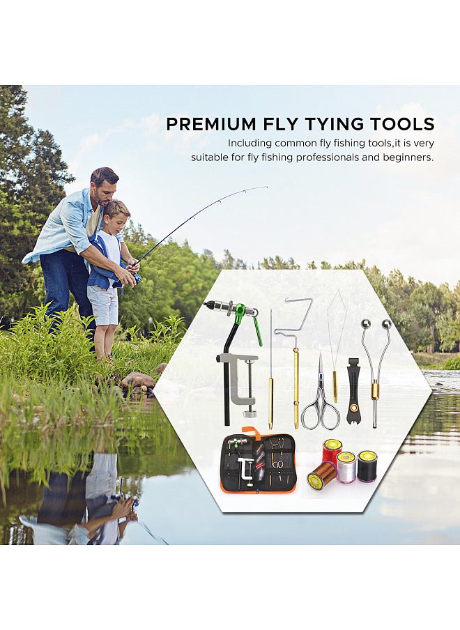 Generic - Fly Tying Tools Kit with Fly Tying Threader Needle Whip Finisher Scissors Fly Tying Kits for Flying Fishing Professionals Beginners - Image 1