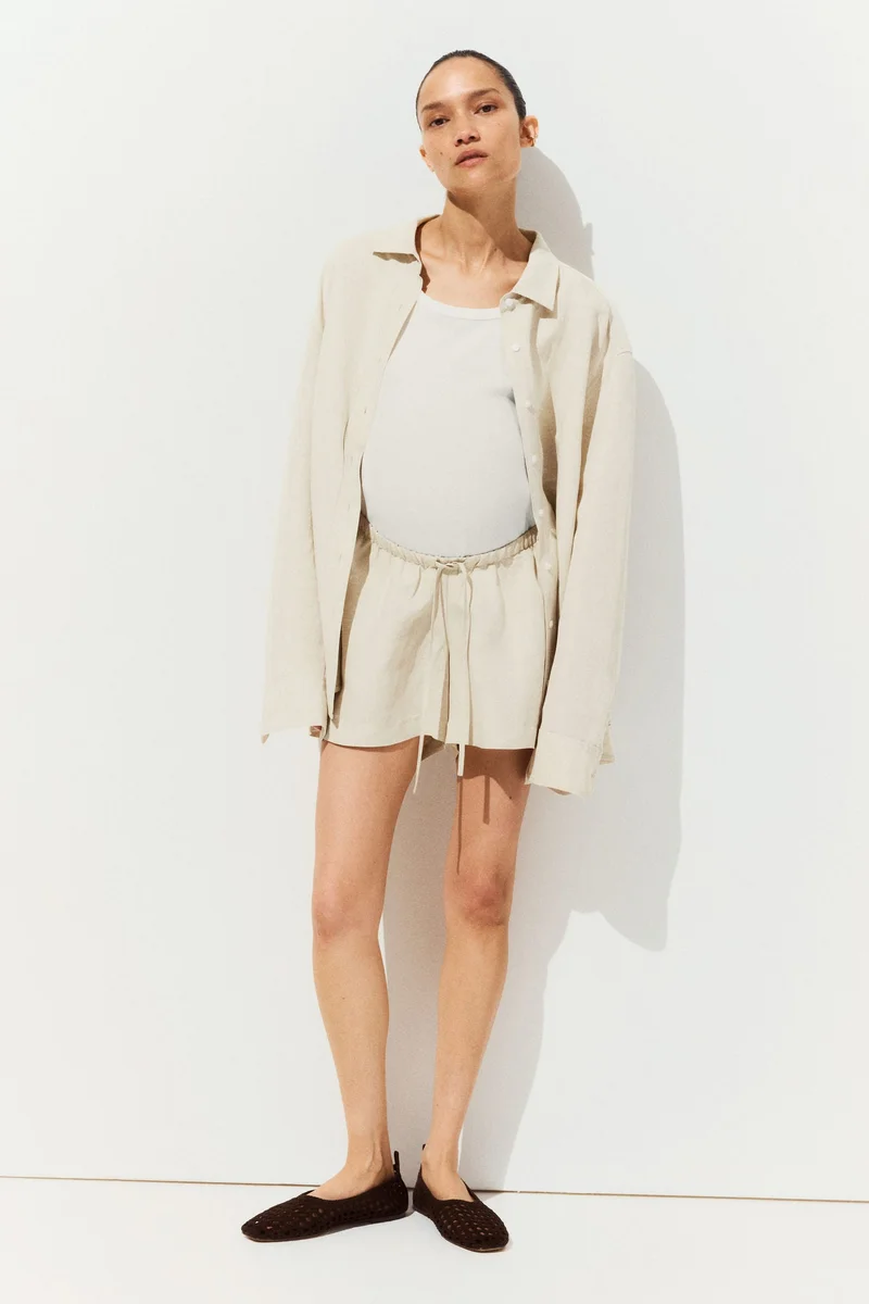 H&M  MAMA Before & After Linen-blend shorts for Women | Best Price UAE