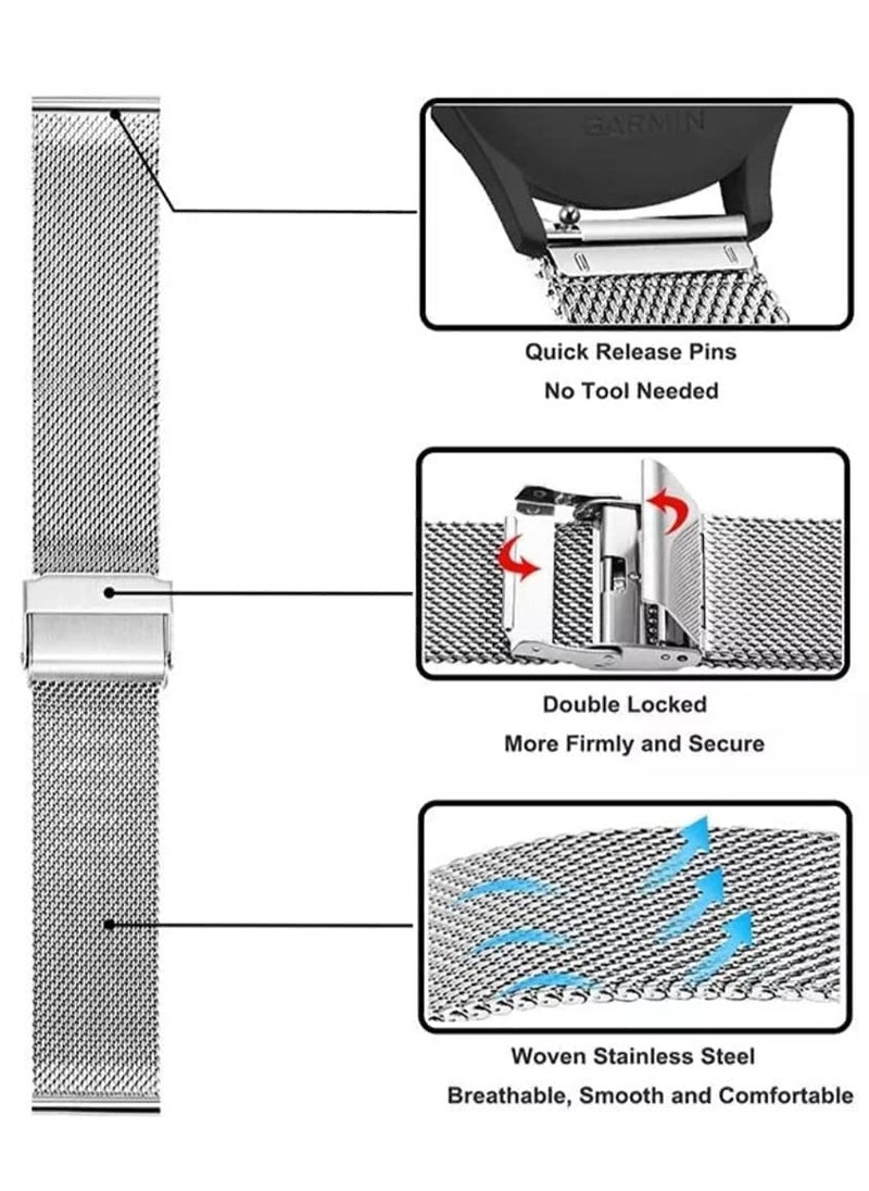Milanese Replacement Band Compatible With Samsung Galaxy Watch Mesh Type Stainless Steel Band With Buckle