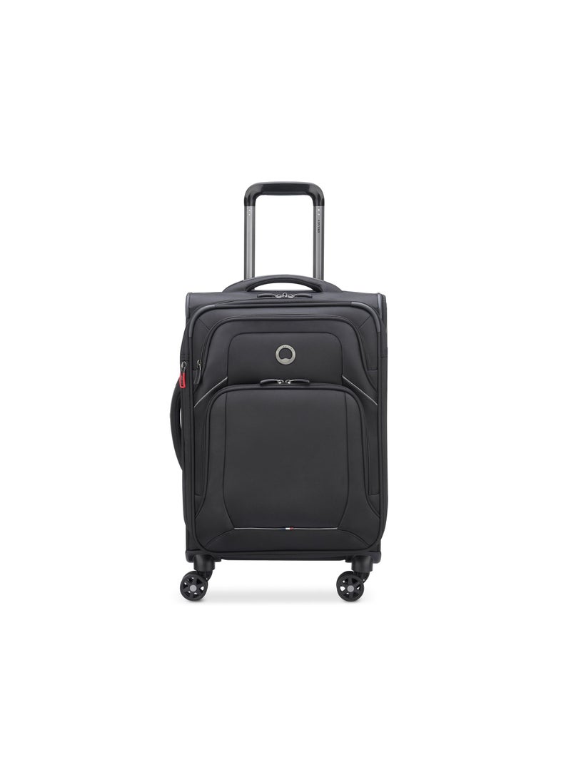 DELSEY Delsey Optimax lite Expendable Double Wheel Cabin Luggage Trolley Suitcase 55cm, 2.4kg, 44.13L - Small - black  - Image 1