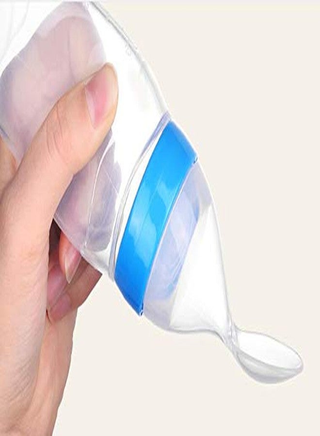 Heights squeezable Silicone Baby Feeding Bottle 90ml Fruit Feeder Bottle with Spoon for Newborn Baby(Random Color) Pack of 1 - Image 5