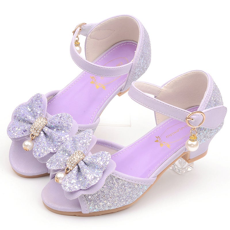 Girls Princess Shoes Sandals Children High Heels Aisha Princess Dress Shoes Frozen Summer Blue - Image 5