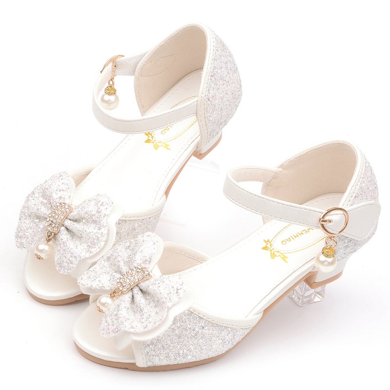 Girls Princess Shoes Sandals Children High Heels Aisha Princess Dress Shoes Frozen Summer Blue - Image 4