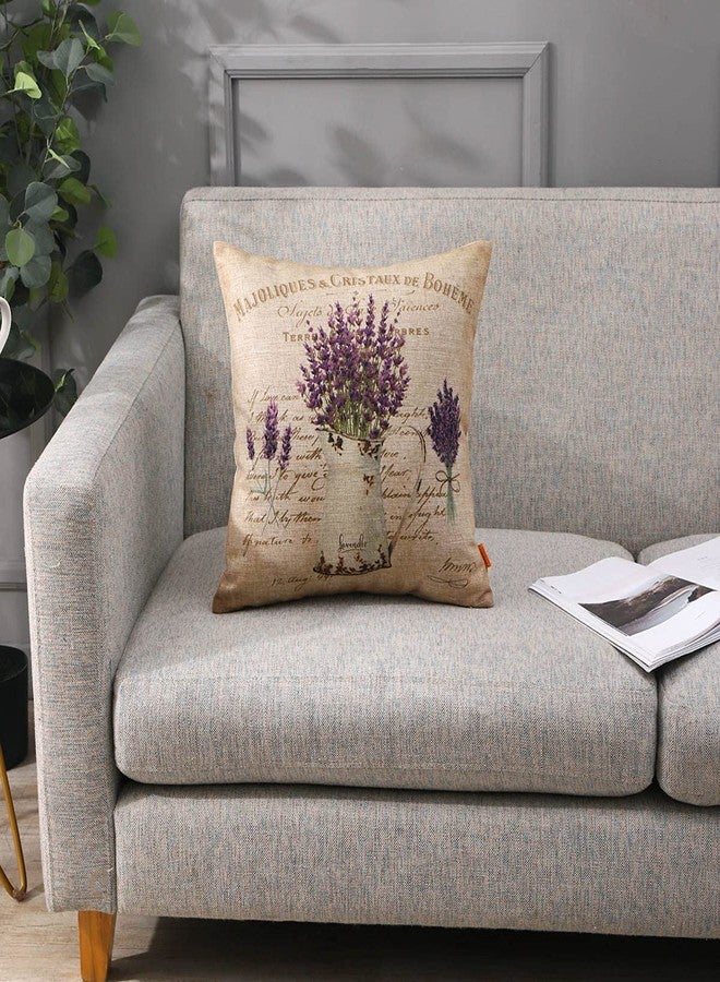 LINKWELL Lavender Pillow Covers 18x18 for French Country Decor Farmhouse Purple Flower Decorative Cushion Case Outdoor Throw Pillowcase Sofa Couch CC1824 - Image 2