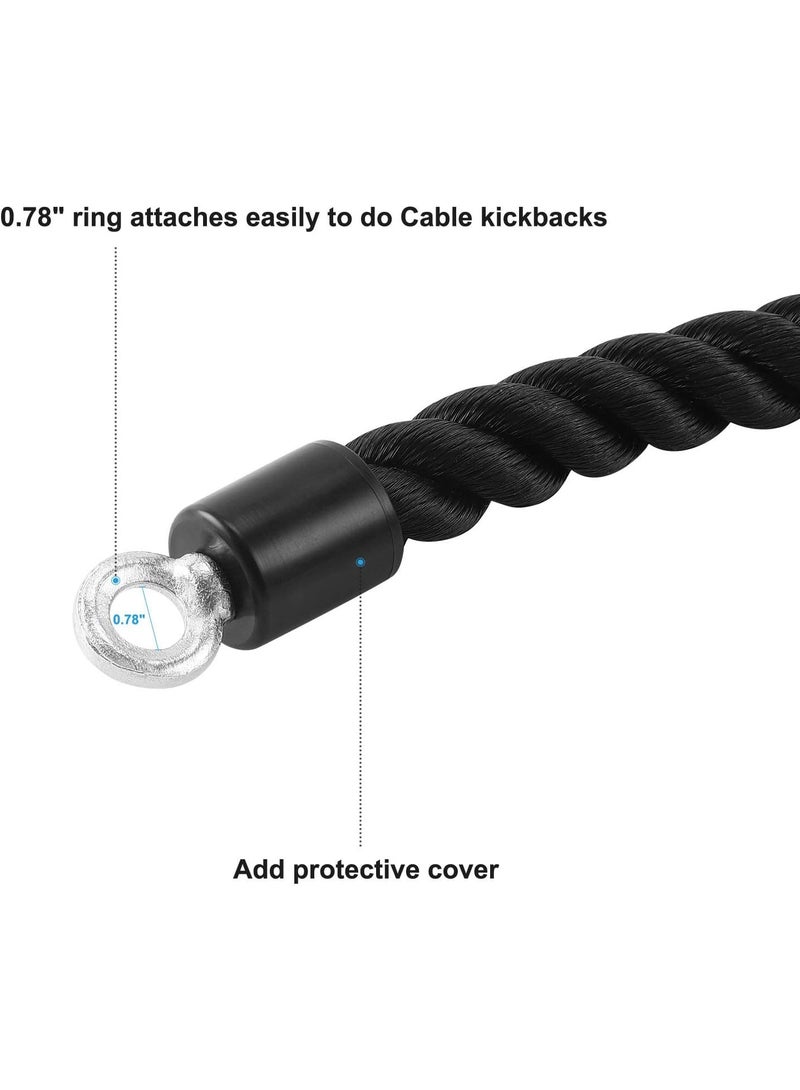 HYVAWO Single Grip Tricep Rope Cable Attachment for Gym Pulley Machines, Heavy Duty Nylon Braided Biceps & Triceps Rope with Rubber Ends, Fitness Strength Training Handle for Cable Kickbacks, Arm & Back Workout Equipment - Image 5