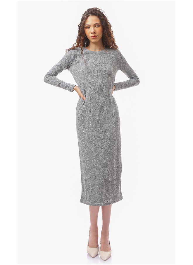RAVIN - Heather Dark Grey Fashionable Slip ON Dress - Image 1