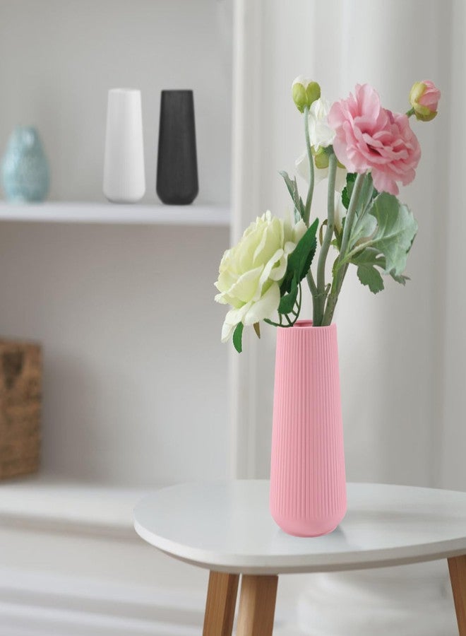 GUKJOB All Pink Ceramic Vase, GUKJOB Small Cute Flower Vase for Pampas Grass, Home, Living Room, Dining Table, Farmhouse, Office Decor, Bedroom, Table, and Kitchen Shelf (All Pink) - Image 5