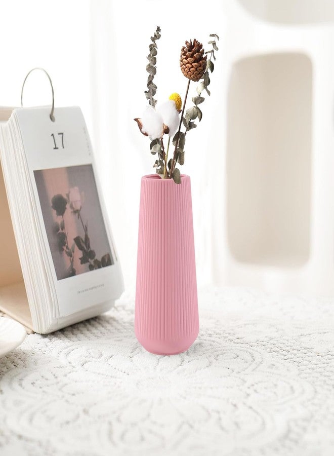 GUKJOB All Pink Ceramic Vase, GUKJOB Small Cute Flower Vase for Pampas Grass, Home, Living Room, Dining Table, Farmhouse, Office Decor, Bedroom, Table, and Kitchen Shelf (All Pink) - Image 4
