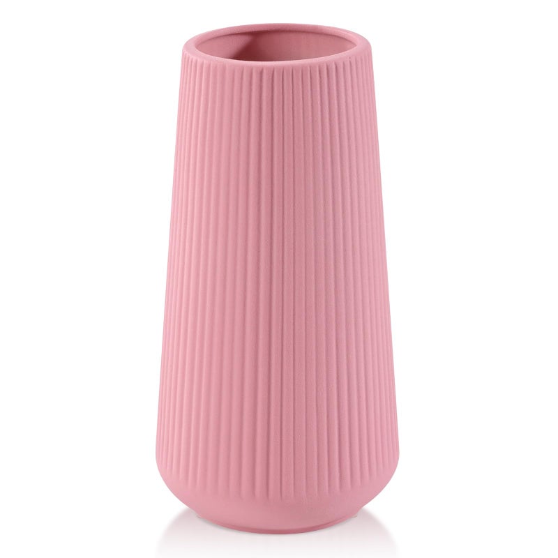 GUKJOB All Pink Ceramic Vase, GUKJOB Small Cute Flower Vase for Pampas Grass, Home, Living Room, Dining Table, Farmhouse, Office Decor, Bedroom, Table, and Kitchen Shelf (All Pink) - Image 1