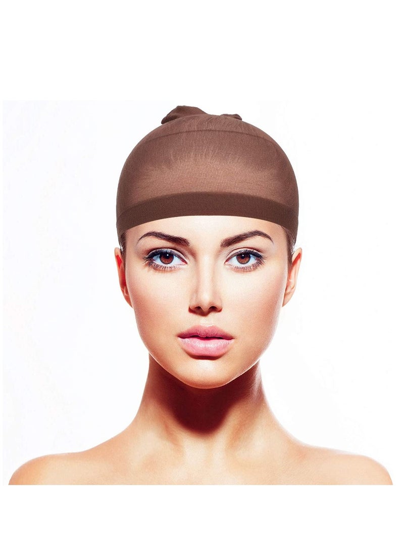 إستيل 12 عبوة قبعات شعر مستعار نايلون للنساء والرجال بيج طبيعي ، بني فاتح وبني غامق - Image 2