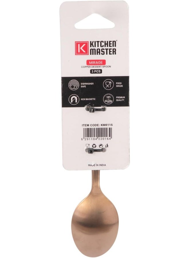 Kitchen master KITCHEN MASTER COPPER DESSERT SPOON 3PC PACK - MIRAGE  - Image 2