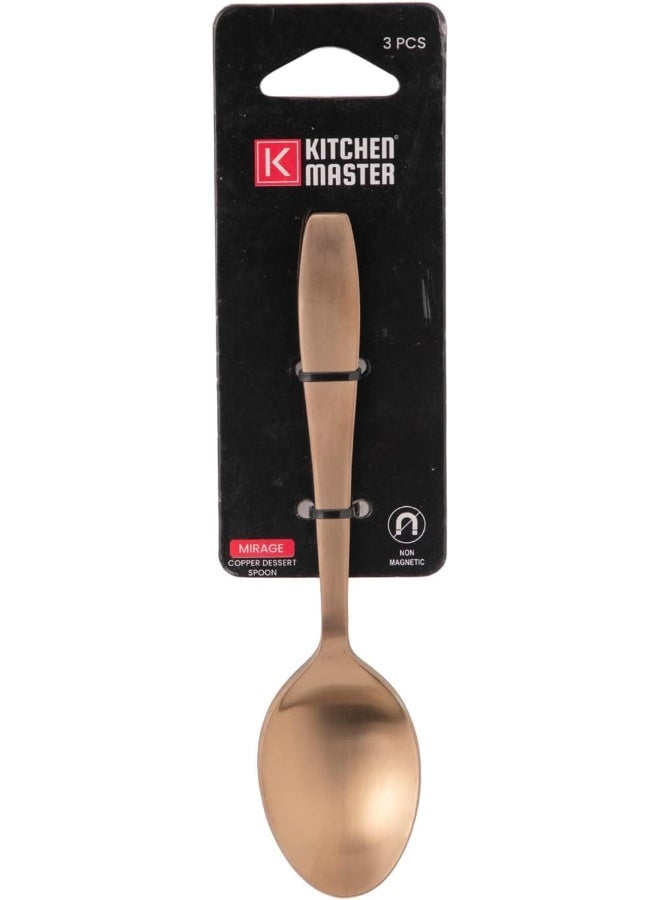 KITCHEN MASTER COPPER DESSERT SPOON 3PC PACK - MIRAGE - Image 1