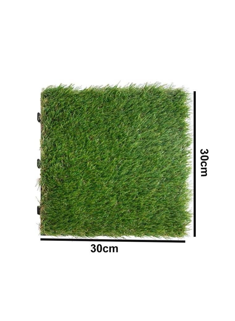Interlocking Artificial Grass Deck Tiles – 30x30cm Self-Draining, Pet-Friendly Flooring for Patio, Lawn & Balcony (10pcs) - Image 2
