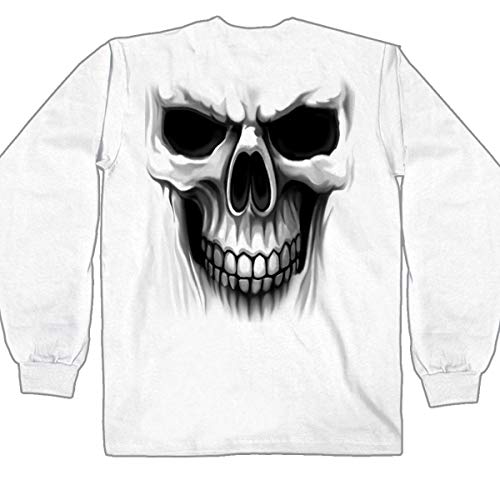 Hot Leathers 21801 Men's Ghost Skull Long Sleeve Shirt (White, XXX-Large) - Image 5