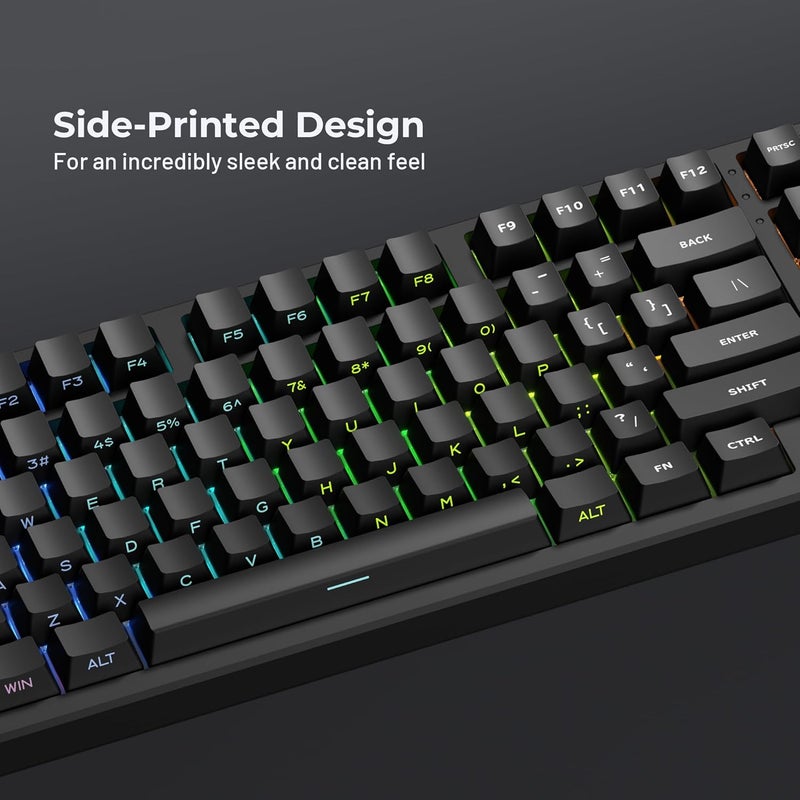 SDYZ Double Shot PBT Keycap Set with Side Shine Through Character, for Mechanical Keyboards, Full 131 Key Set, OEM Profile - Black - Image 2