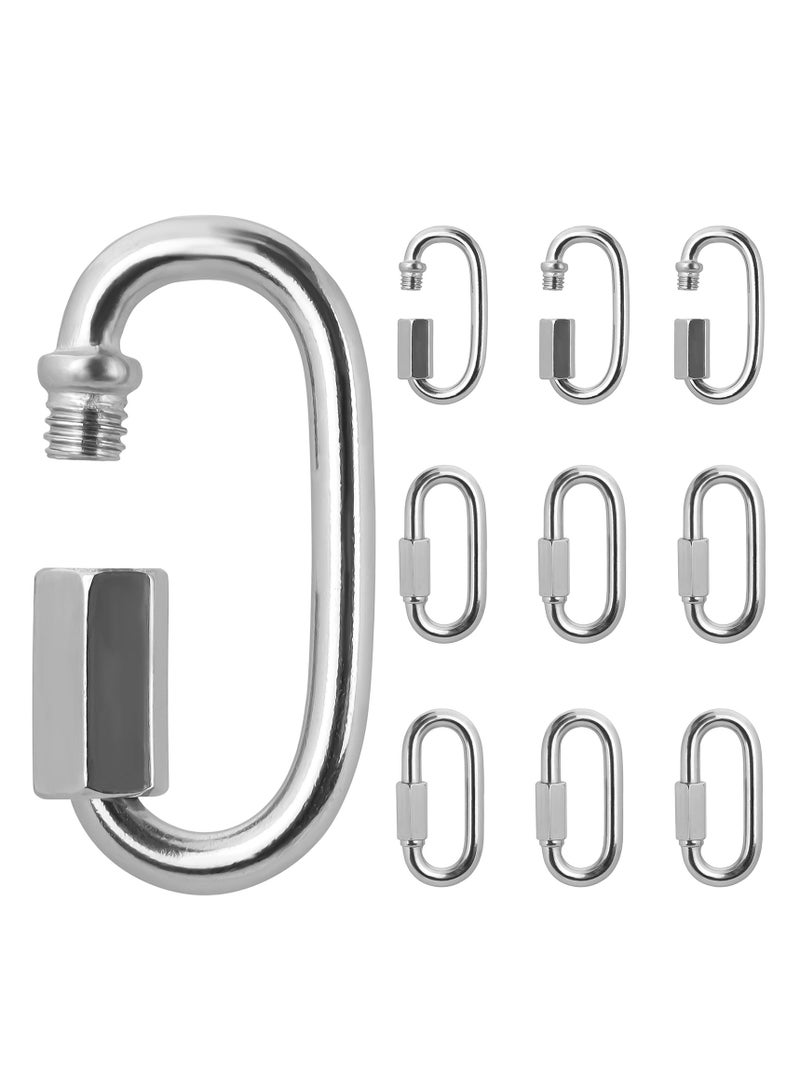 سونسر 10 قطع مشابك حلقة تسلق صغيرة مشابك حلقة تسلق سريعة من الفولاذ المقاوم للصدأ من الفولاذ المقاوم للصدأ للخدمة الشاقة M3.5 مشابك حلقة تسلق سريعة مع برغي - Image 1