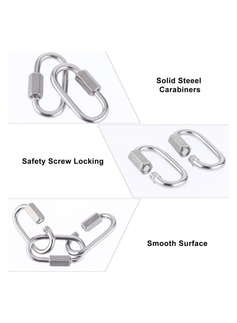 سونسر 10 قطع مشابك حلقة تسلق صغيرة مشابك حلقة تسلق سريعة من الفولاذ المقاوم للصدأ من الفولاذ المقاوم للصدأ للخدمة الشاقة M3.5 مشابك حلقة تسلق سريعة مع برغي - Image 5