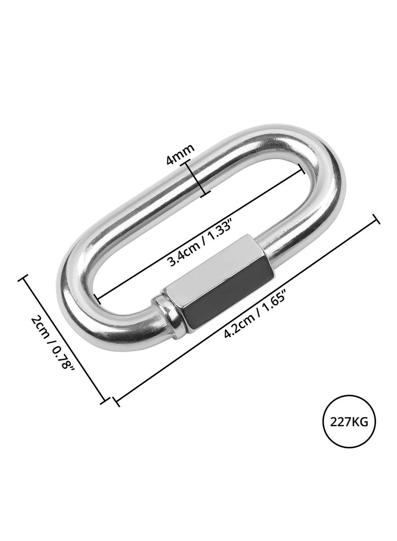 سونسر 10 قطع مشابك حلقة تسلق صغيرة مشابك حلقة تسلق سريعة من الفولاذ المقاوم للصدأ من الفولاذ المقاوم للصدأ للخدمة الشاقة M3.5 مشابك حلقة تسلق سريعة مع برغي - Image 3