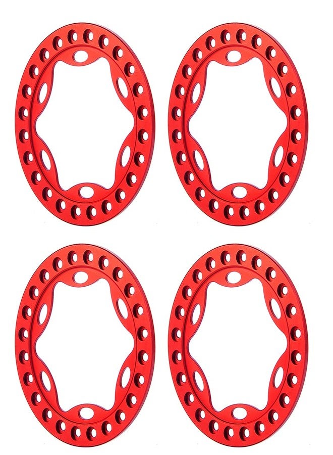 RCLIONS مجموعة حلقات استبدال حواف عجلات RC Beadlock من سبائك الألومنيوم RCLIONS، 4 قطع، مقاس 1.9 بوصة، لسيارات الزحف RC بمقياس 1:10، عجلات/حواف مقاس 1.9 بوصة (أحمر) - Image 1