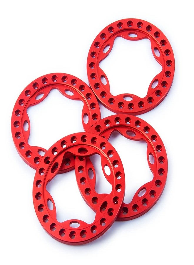 RCLIONS مجموعة حلقات استبدال حواف عجلات RC Beadlock من سبائك الألومنيوم RCLIONS، 4 قطع، مقاس 1.9 بوصة، لسيارات الزحف RC بمقياس 1:10، عجلات/حواف مقاس 1.9 بوصة (أحمر) - Image 4