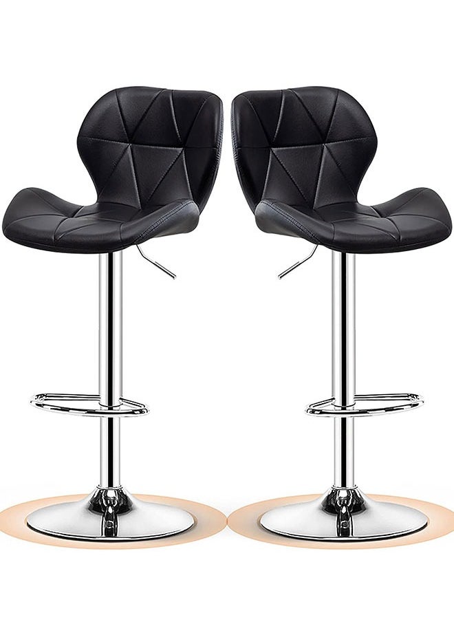 GoldenLike - Set Of 2 Bar Stool Height Adjustable Bar Chairs 360° Swivel Kitchen Dinning Chair Modern Counter Chairs with Backrest and Footrest - Image 1