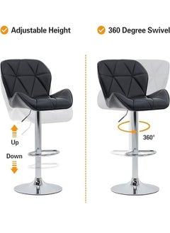 GoldenLike Set Of 2 Bar Stool Height Adjustable Bar Chairs 360° Swivel Kitchen Dinning Chair Modern Counter Chairs with Backrest and Footrest  - Image 4