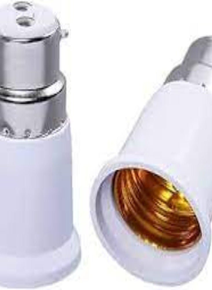 KNP KNP B22 to E27 Bulb Holder Pack of 5 provides a practical and convenient solution for converting your B22 (bayonet cap) sockets to E27 (medium Edison screw) sockets.  - Image 3