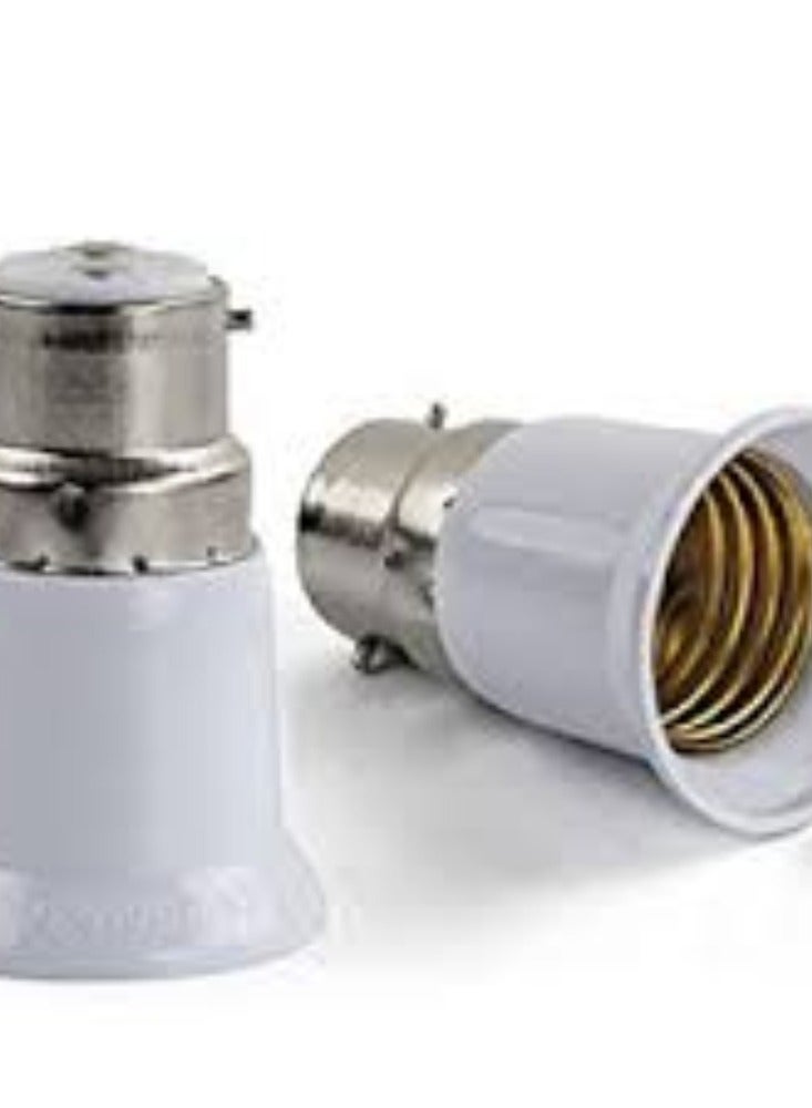 KNP KNP B22 to E27 Bulb Holder Pack of 5 provides a practical and convenient solution for converting your B22 (bayonet cap) sockets to E27 (medium Edison screw) sockets.  - Image 2