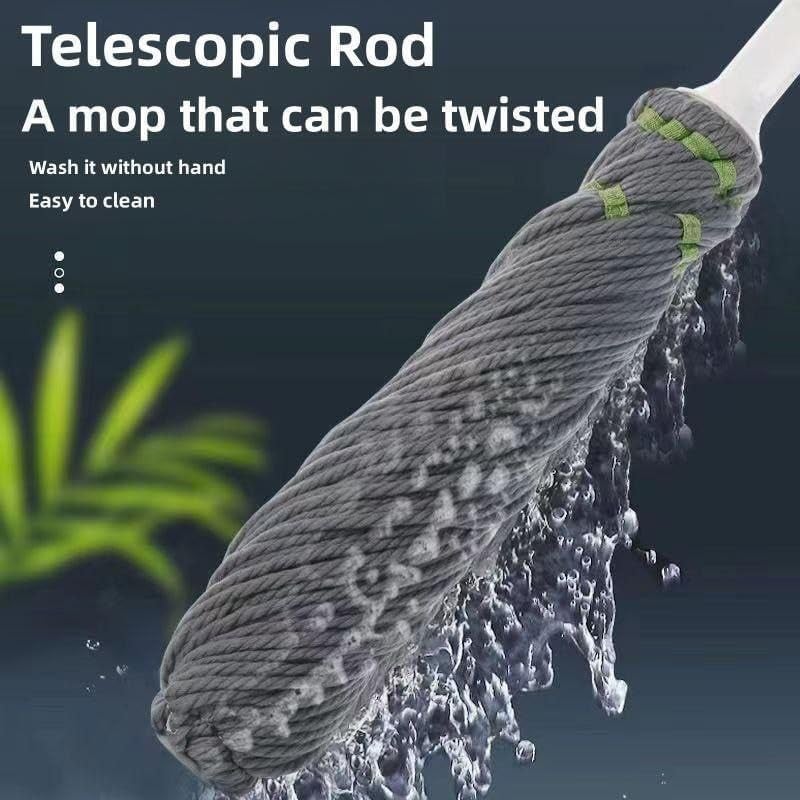 RRJ Self Wringing Squeeze Twist Mop Microfiber Twisting Mop Extendable Stainless Steel Handle Reusable Home Office Shop Factory Hospital Cleaning Mop Pack of 1Multicolor - Image 3