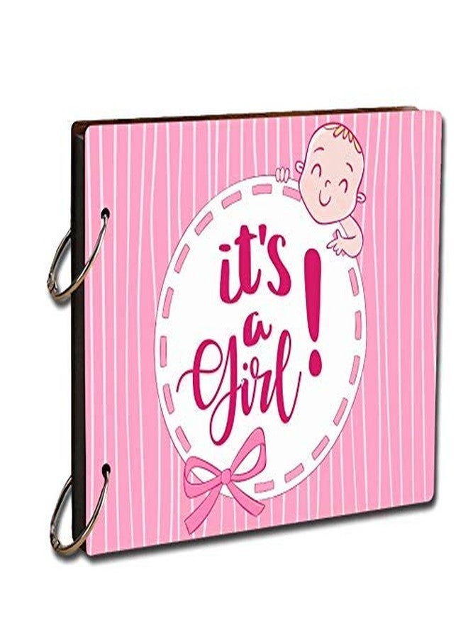 Paper Plane Design Scrapbook Photo Album - Its A Girl Photo Book, Memorable Unique Gift for Mom Kids Babies Craft Picture Scrapbook Diary Album, Size- 12 x 8.5 Inch - Image 1