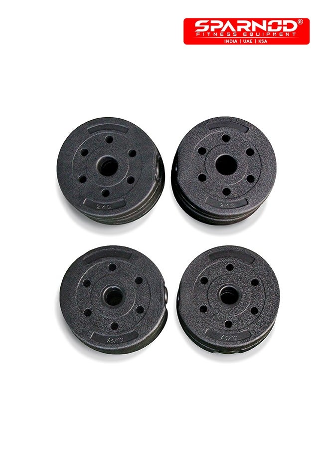Sparnod Fitness SCD-15 2-In-1 Dumbbells/Barbell Set (15Kg) - Easy 3-Step Assembly With Connector Rod, Eco-Friendly Weights, Concrete Dumbbells With Pvc Coating, Slip-Free Handgrip, Total Home Fitness  - Image 2