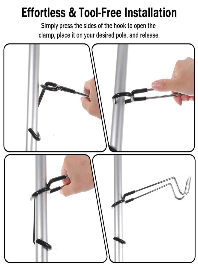 xozeooeu 6 Pack Camping Lantern Hook Hangers, 10.2" Heavy Duty Stainless Steel Tent Light Pole Hook, Non-Slip Portable Lamp Hanger Stand & Water Bottle Holder for Outdoor Camping, Hunting, Fishing - Image 4