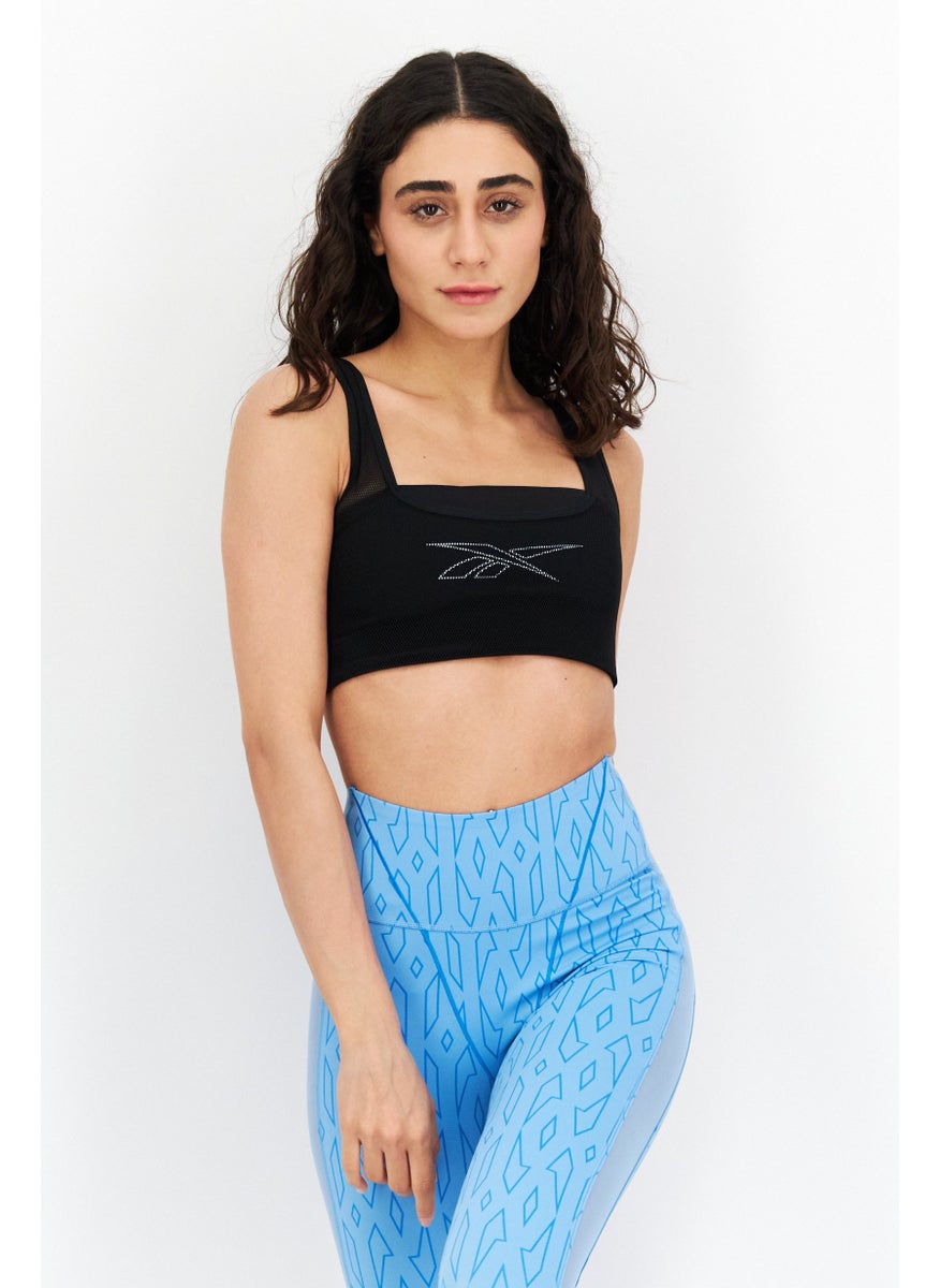 Reebok Women Non Padded Wireless Studio Mesh Sports Bra, Black  - Image 1