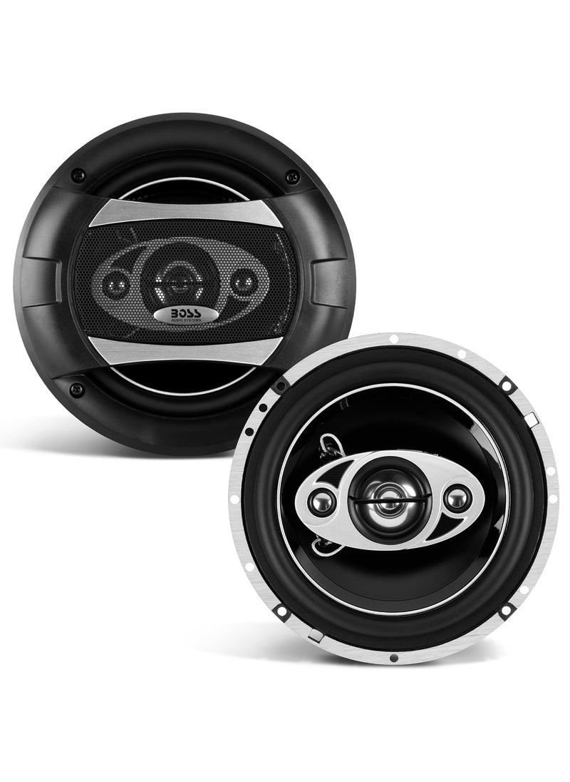 BOSS AUDIO SYSTEMS P65-4C Phantom Series 6.5 Car Door Speakers - 400 Watts Max, 4 Way, Full Range, Tweeters, Coaxial, Sold in Pairs  - Image 1