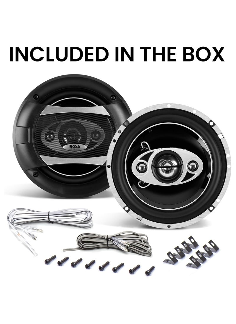 BOSS AUDIO SYSTEMS P65-4C Phantom Series 6.5 Car Door Speakers - 400 Watts Max, 4 Way, Full Range, Tweeters, Coaxial, Sold in Pairs  - Image 2